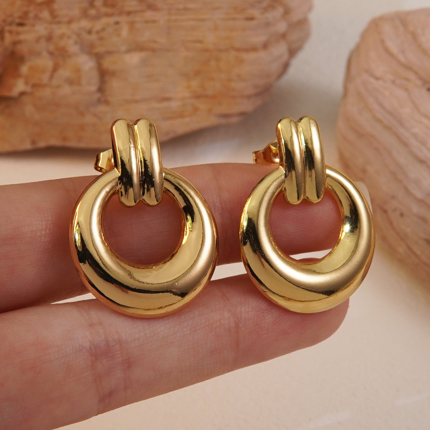 Luna Dome Stud Earrings